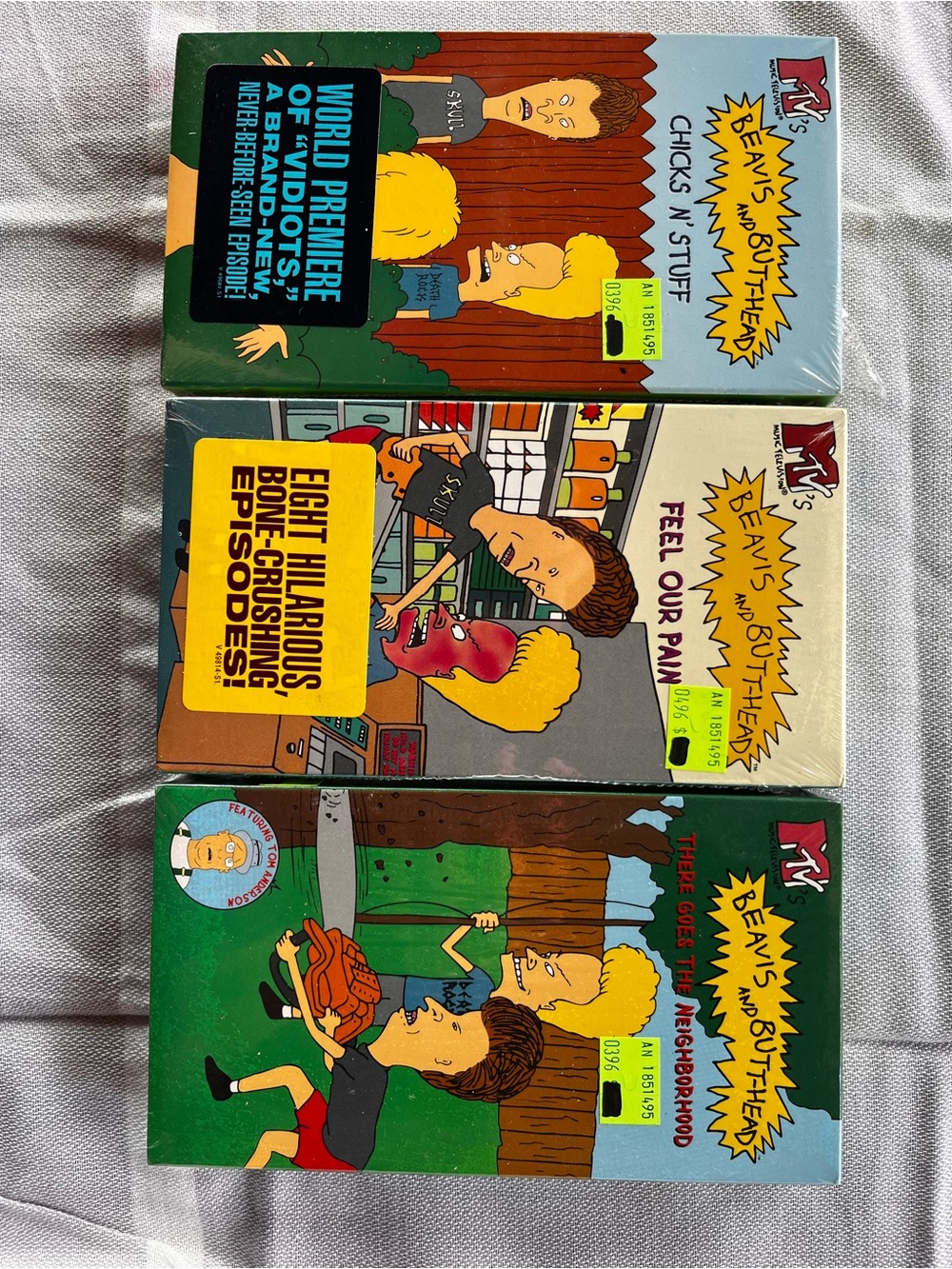 MTV Beavis and Butt-Head VHS Set - Green, Blue, Yellow